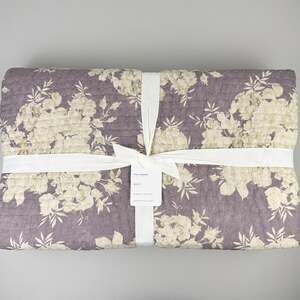 Pottery Barn Juliette Toile Quilt FULL/QUEEN Purple Floral 92x88 Bedding NEW